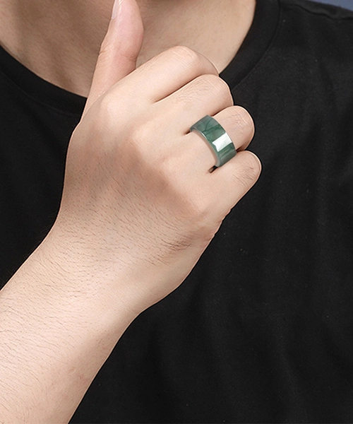 Casual Design Natural Jade Ring - Image 9