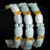 Turtle Pattern Bead Natural Jade Bracelet