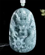 Dragon Two Sided Natural Jade Pendant