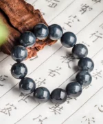 Black Gray Natural Jade Bead Bracelet