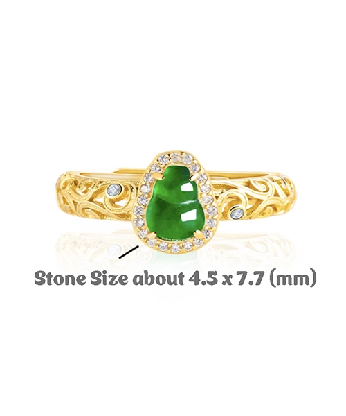 Gourd S925 Natural Jade Open Ring - Image 3