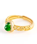 Gourd S925 Natural Jade Open Ring