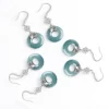 S925 Donut Natural Jade Earrings