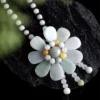 Sunflower Natural Jade Bead Necklace
