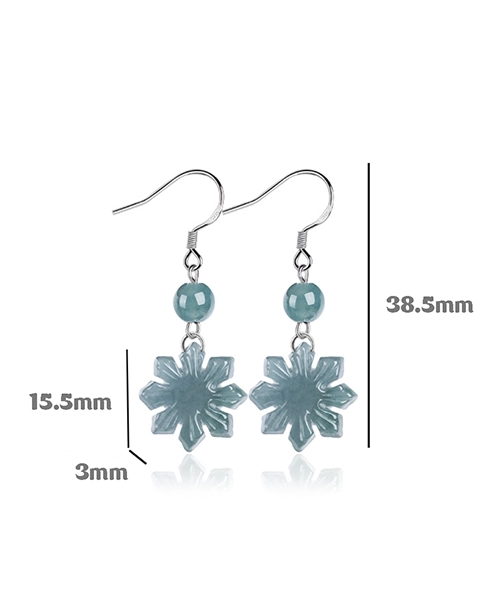 S925 Sunflower Natural Jade Earrings - Image 6