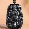Mahakala Black Natural Jade Pendant