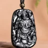 Mahakala Black Natural Jade Pendant