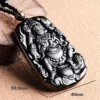 Mahakala Black Natural Jade Pendant