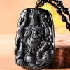 Mahakala Black Natural Jade Pendant