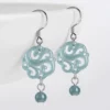 S925 Vintage Natural Jade Earrings