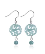 S925 Vintage Natural Jade Earrings