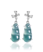 S925 French Bean Jade Earrings