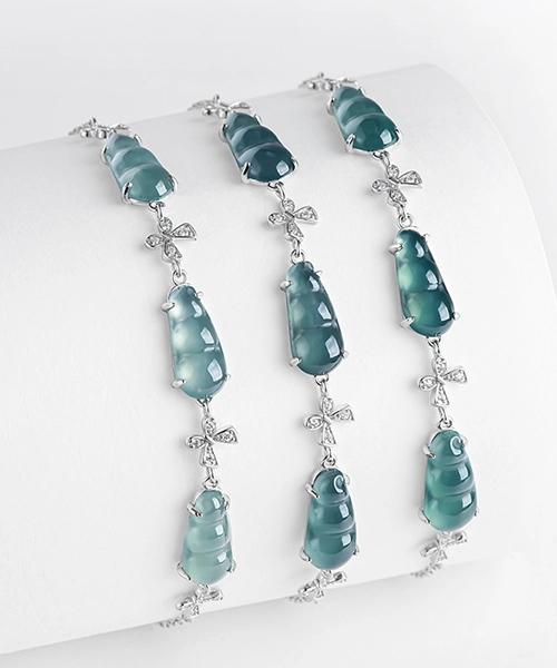 S925 Gourd Natural Jade Bracelet - Image 5