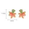 Peach Blossom Enamel Jade Earrings