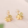 Peach Blossom Enamel Jade Earrings
