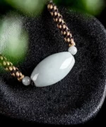 Oval Bead Natural Jade Necklace