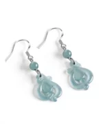 S925 Orchid Natural Jade Earrings