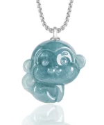 S925 Monkey Natural Jade Pendant