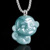 S925 Monkey Natural Jade Pendant