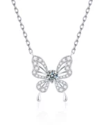S925 Moissanite Butterfly Pendant