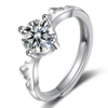 Antlers S925 Moissanite Open Ring