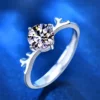 Antlers S925 Moissanite Open Ring