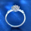 Antlers S925 Moissanite Open Ring