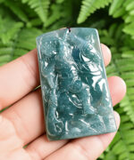 Guan Gong Dragon Natural Jade Pendant