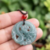 Icy Green Jadeite Exquisite Dragon Pendant