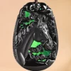 Black Omphacite Horse Pendant - Success & Prosperity Amulet