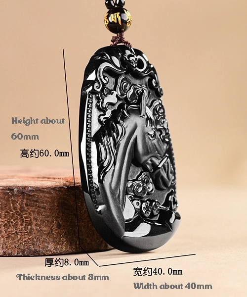 Black Omphacite Horse Pendant - Success & Prosperity Amulet - Image 8