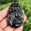 Black Omphacite Horse Pendant - Success & Prosperity Amulet