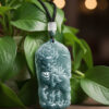 Majestic Flame Jadeite Qilin Pendant - Ultimate Prosperity Amulet