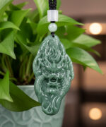 Exquisite Natural Jadeite Dragon Pendant - Imperial Pearl of Wealth
