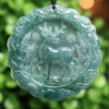 Radiant Natural Jadeite Deer Pendant - Symbol of Success & Luck