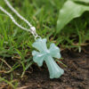 Radiant Icy Teal Jadeite Cross Pendant - Sacred Faith Amulet