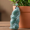 Icy Teal Jadeite Nine-Tailed Fox - Sacred Charm Amulet