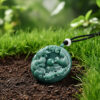 Timeless Icy Teal Jadeite Dragon & Phoenix Pendant